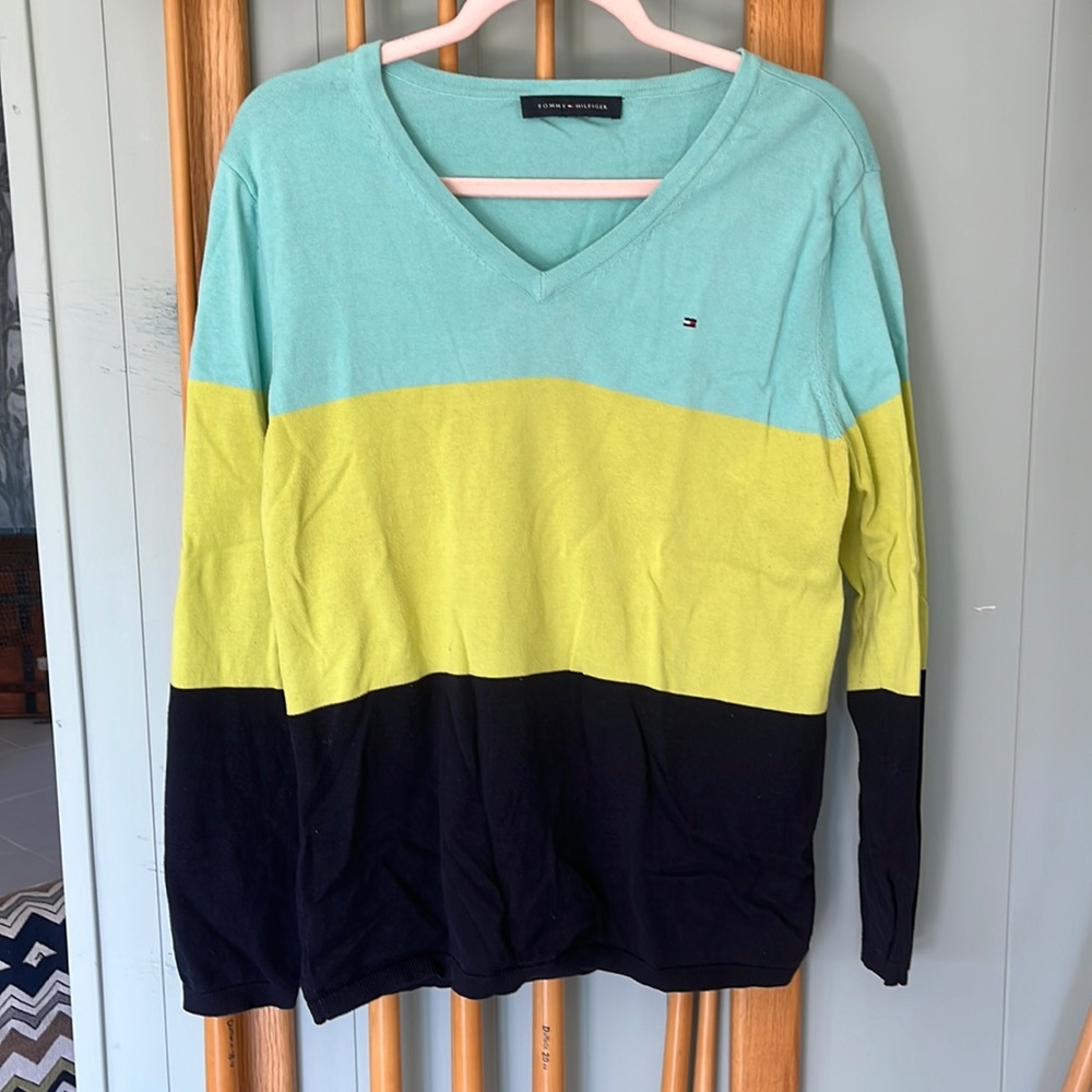 Tommy Hilfiger Color Block Sweater Size Large - image 1